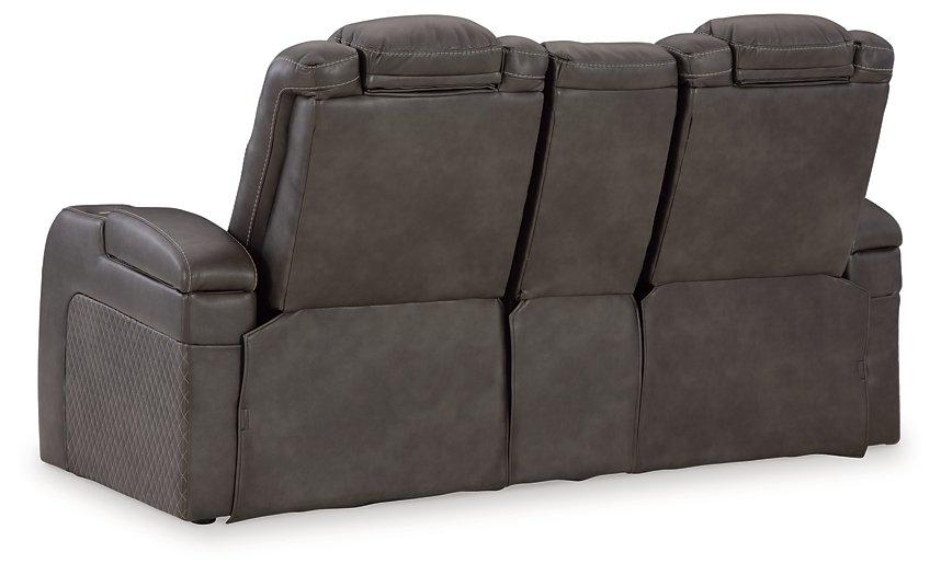 Fyne-Dyme Power Reclining Loveseat with Console Presidents Day Sale