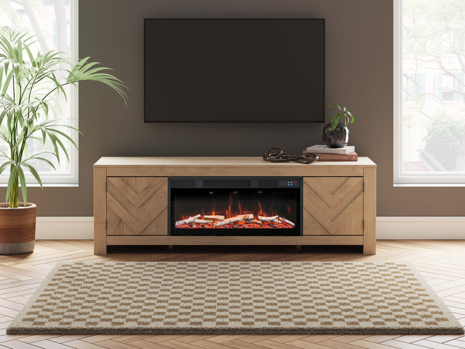 Cayboni 71" TV Stand with Electric Fireplace Black Friday Special