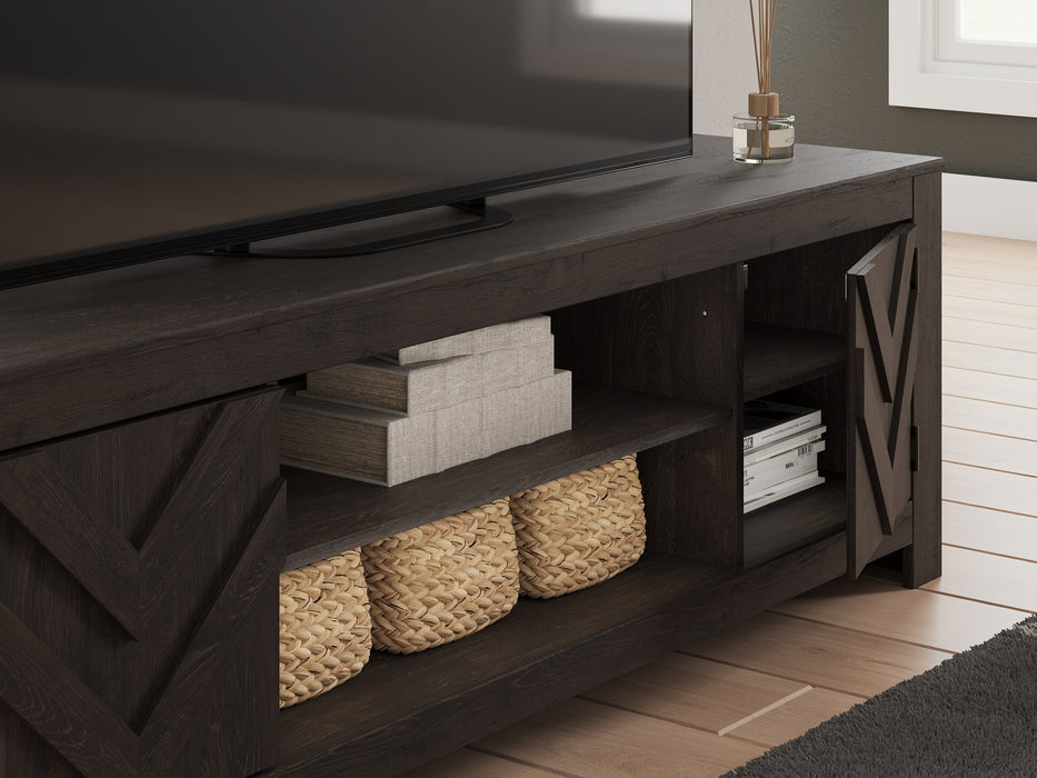 Cayboni 71" TV Stand with Electric Fireplace Black Friday Special