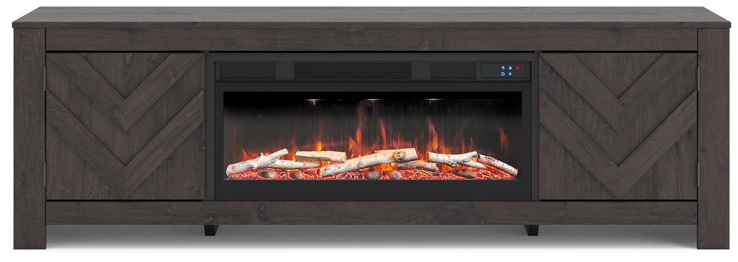 Cayboni 71" TV Stand with Electric Fireplace Black Friday Special