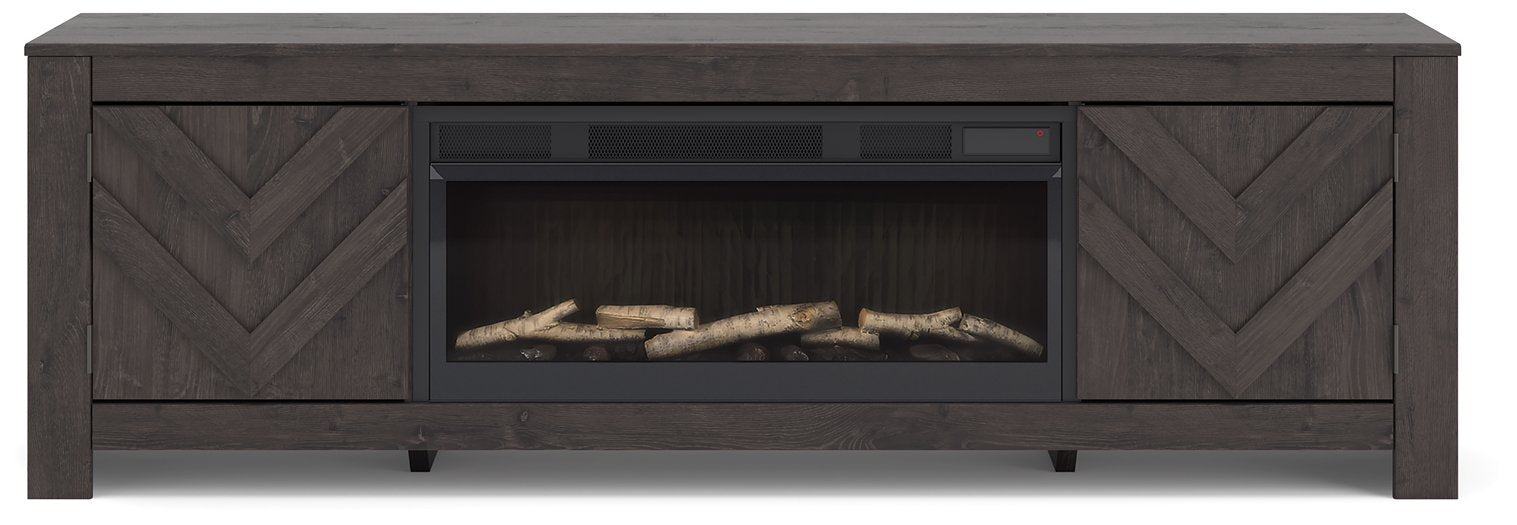 Cayboni 71" TV Stand with Electric Fireplace Black Friday Special