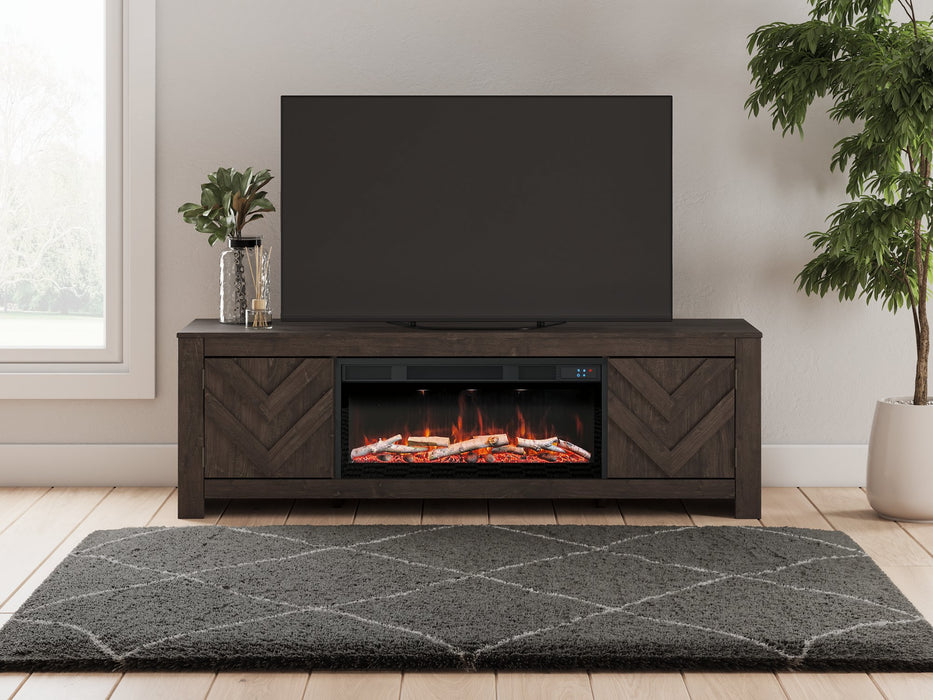 Cayboni 71" TV Stand with Electric Fireplace Black Friday Special